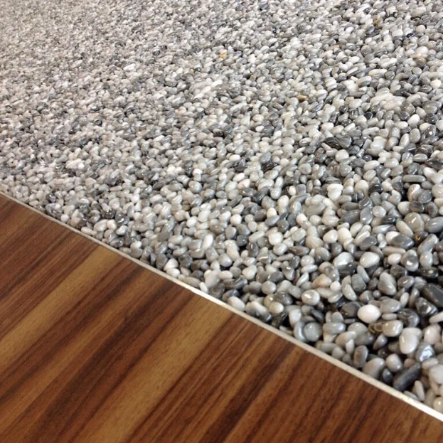 Close detail of natural quartz stone flooring